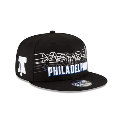 Black Philadelphia 76ers Hat - New Era NBA City Edition 9FIFTY Snapback Caps USA4630179